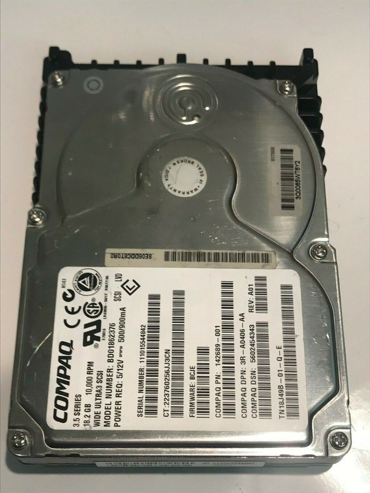 COMPAQ BD01862376 18.2GB SCSI 3 HARD DRIVE 142689-001 BCJE aa5hc2