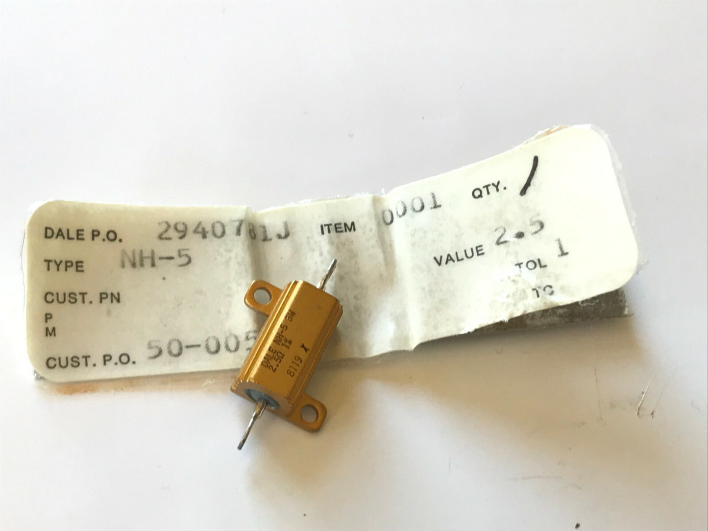 DALE NH-5 2.5 OHM 1% 5W METAL CLAD POWER RESISTOR MILITARY SPEC fd7d23