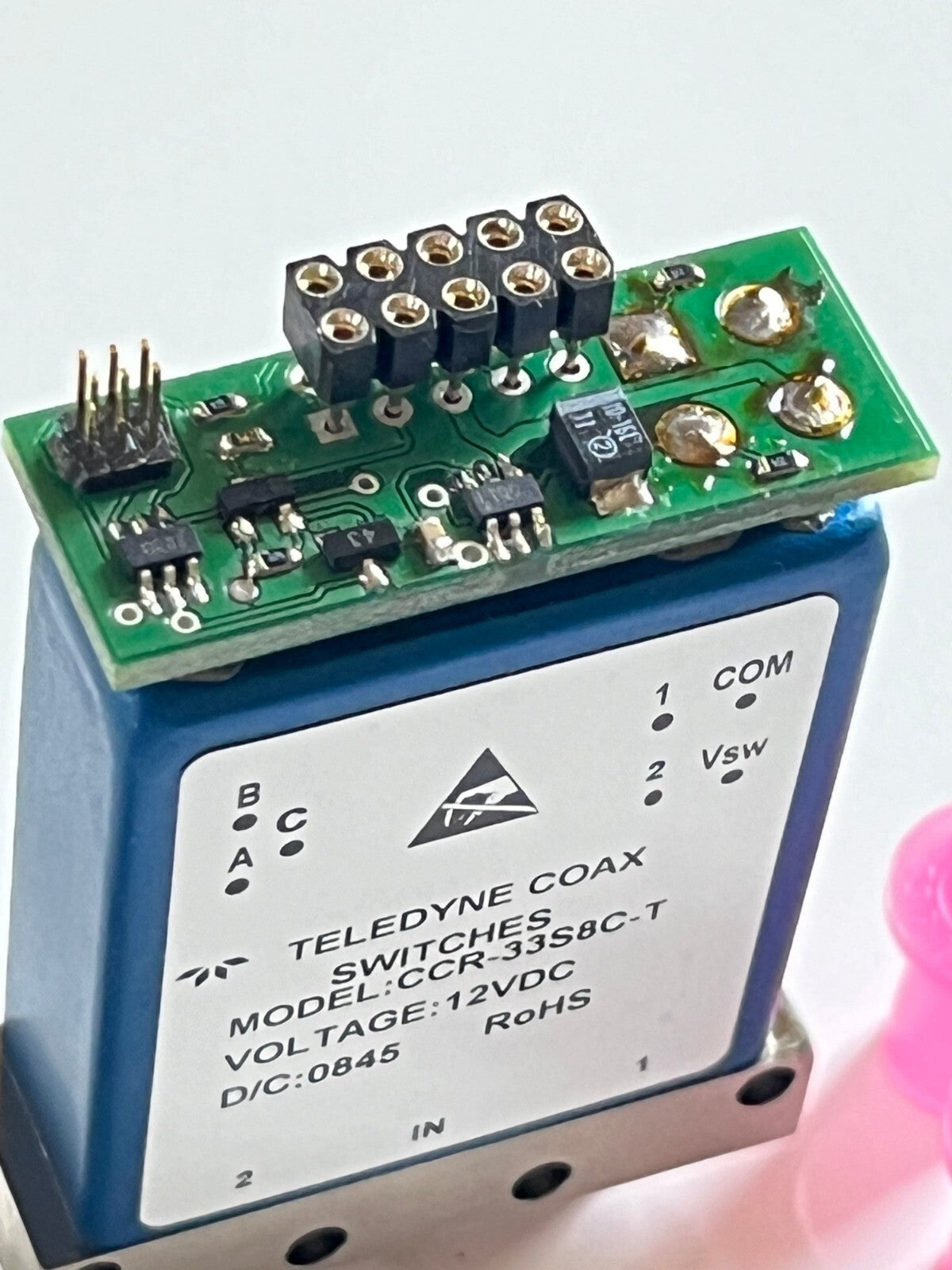 TELEDYNE CCR-33S80-T COAX RELAY SWITCH 18GHz 12Vdc SPDT WITH TTL PCB ae1w79