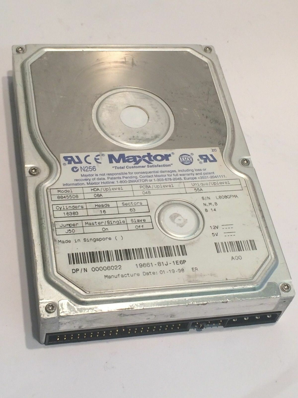 MAXTOR 88455D8 08A 04B 55A 8.4GB IDE HARD DRIVE aa4bc3