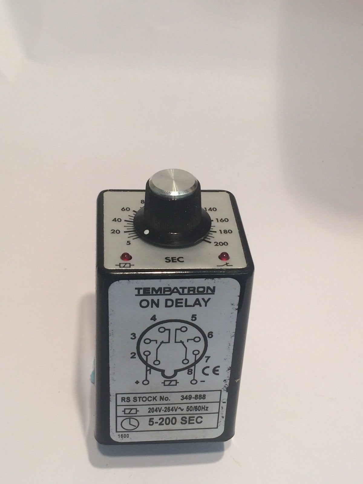 TEMPATRON ON DELAY TIMER 8 PIN OCTAL 240V 5 - 200 SECS RS 349-888 fd4f9