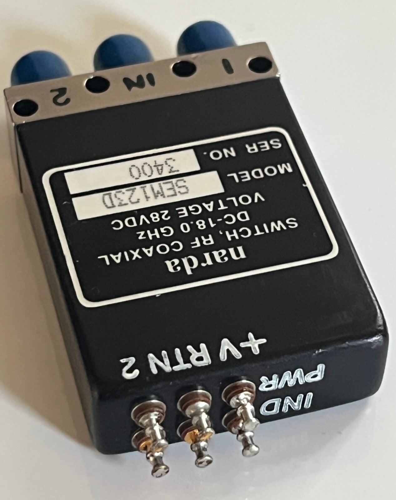 NARDA SEM123D RF SMA FAIL SAFE COAXIAL RELAY 18GHz 28Vdc SPDT AD2N28