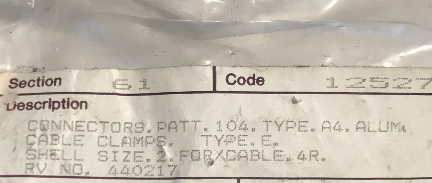 CLAMP BACKSHELL FOR PATT. 104 MILITARY CABLE MOUNT CONNECTOR SIZE 2 ad1f26