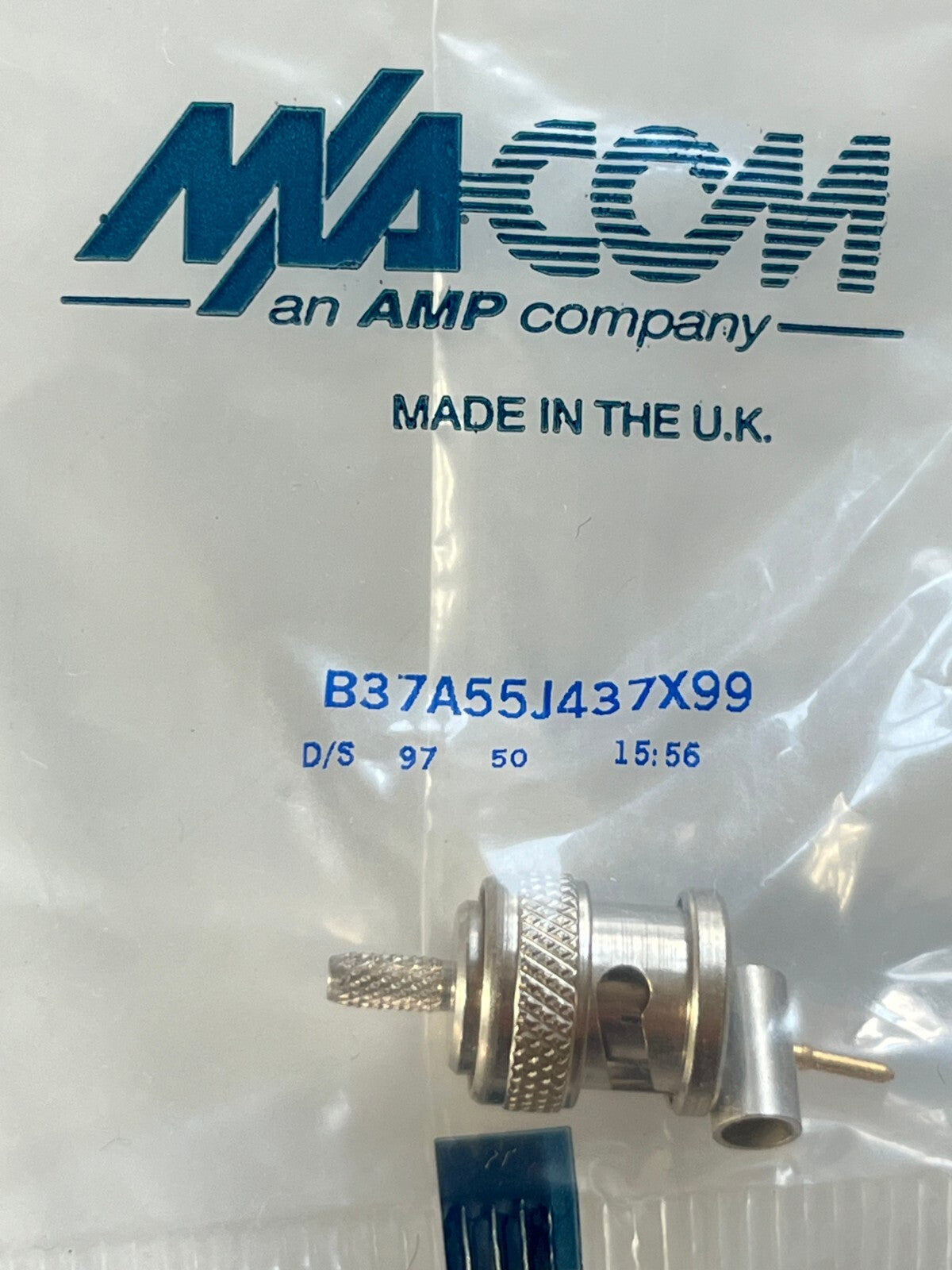 M/A-COM 75 OHM QUALITY BNC PLUG MALE CRIMP TYPE FOR RG179 & SMALL COAX fd6a15