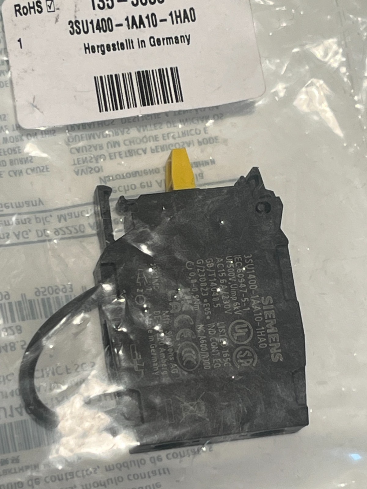 SIEMENS 3SU1400-1AA10-1HA0 CONTACT BLOCK RS 135-5658 ad1m39