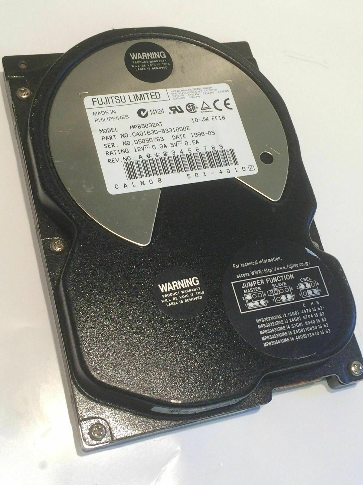 FUJITSU MPB3032AT 3.2GB IDE HARD DRIVE CAO1630-B331000E aa4cc2