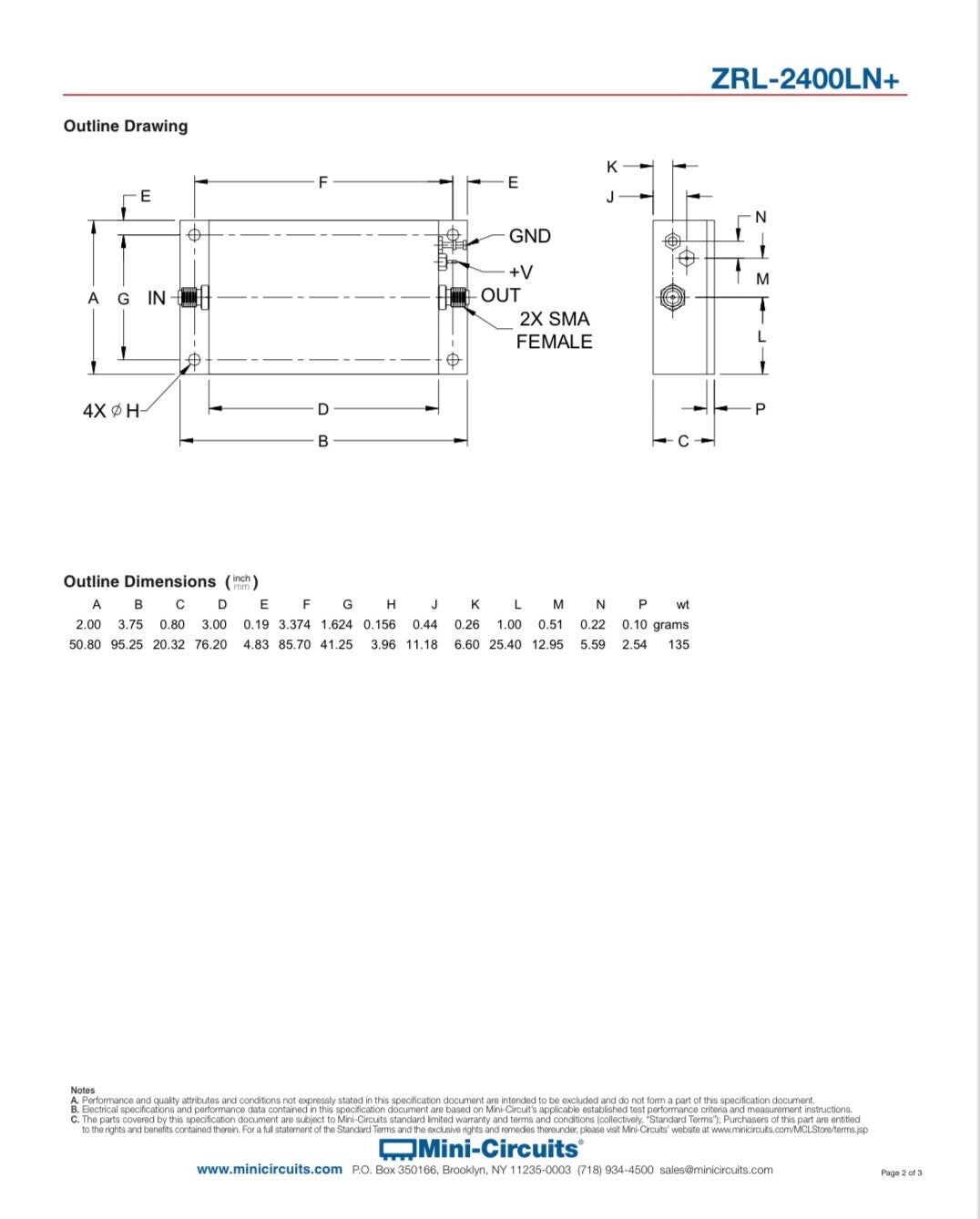 MINI-CIRCUITS ZRL-2400LN+ LOW NOISE 1 - 2.4Ghz +39dBm RF AMPLIFIER ae1w50