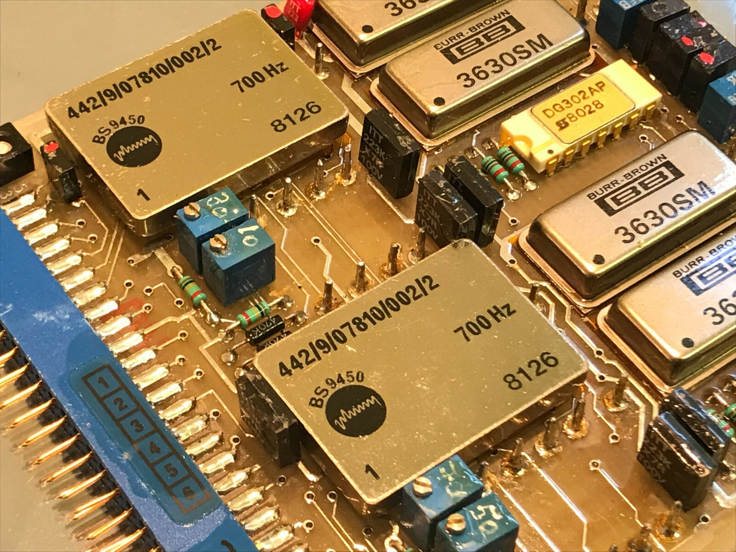 MILITARY PCB 4X BURR BROWN 3630SM HIGH ACCURACY INSTRUMENT AMPS & OTHERS ae1*9