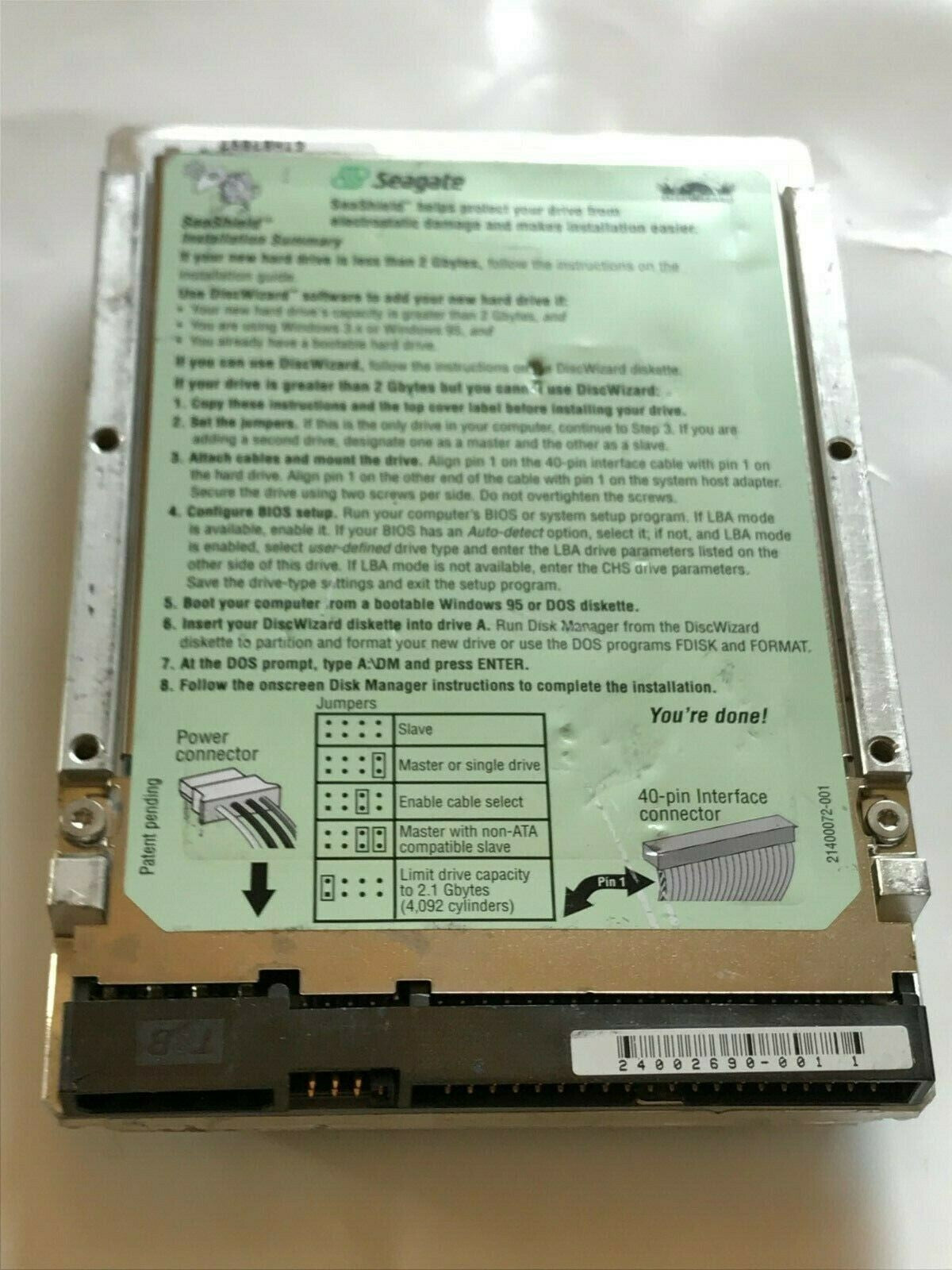 SEAGATE ST34321A 9K2003-305 FIRMWARE 3.11 IDE HARD DRIVE 4.3GB aa4ab1f