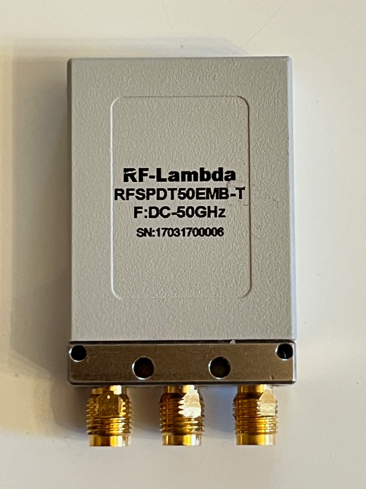 RF-LAMBDA RFSPDT50EMB-T COAXIAL RELAY SWITCH 2.4MM 50GHz 24Vdc SPDT AE1W8