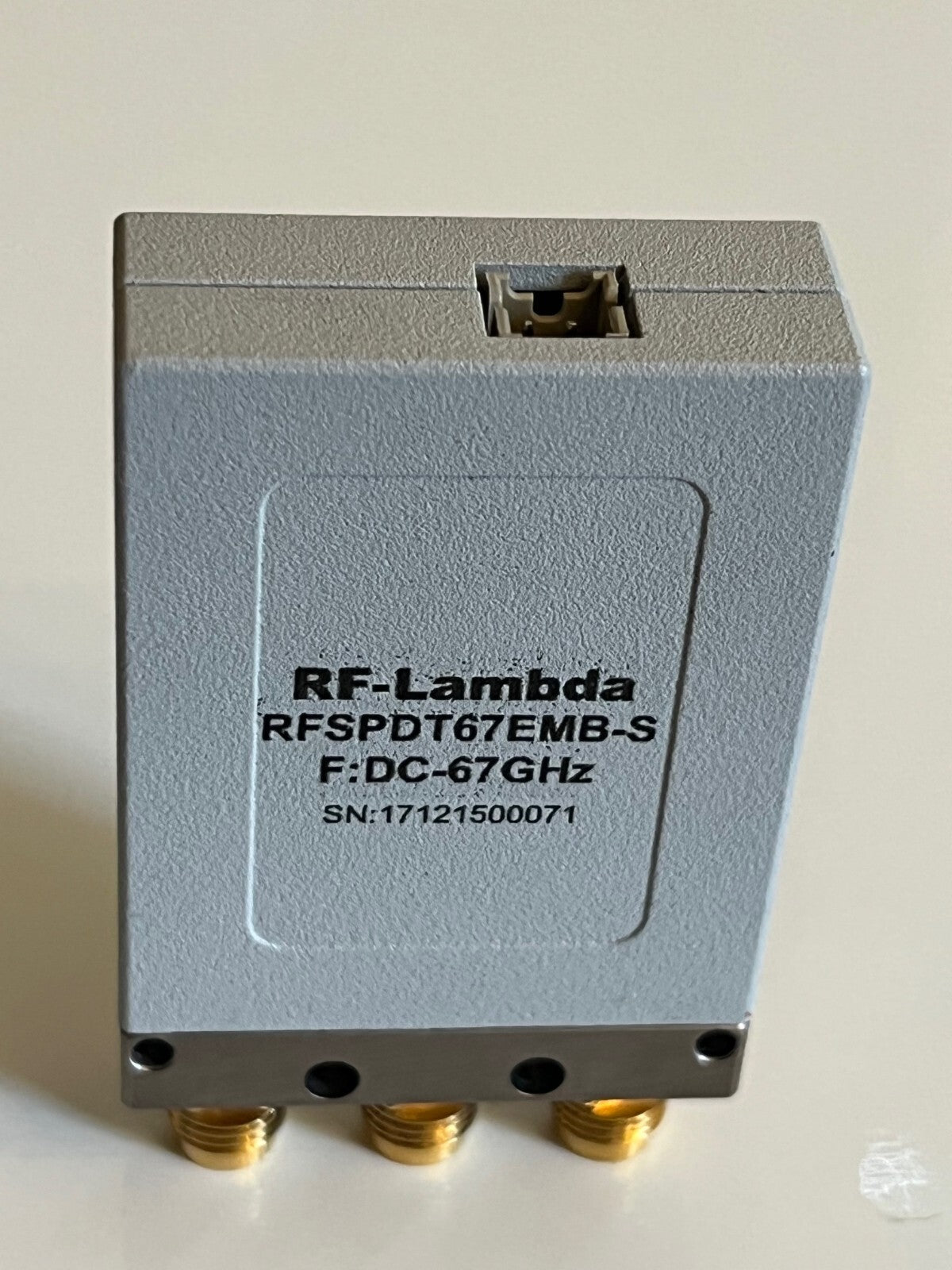 RF-LAMBDA RFSPDT67EMB-S COAXIAL RELAY SWITCH 1.85MM 67GHz 24Vdc SPDT AE1W9