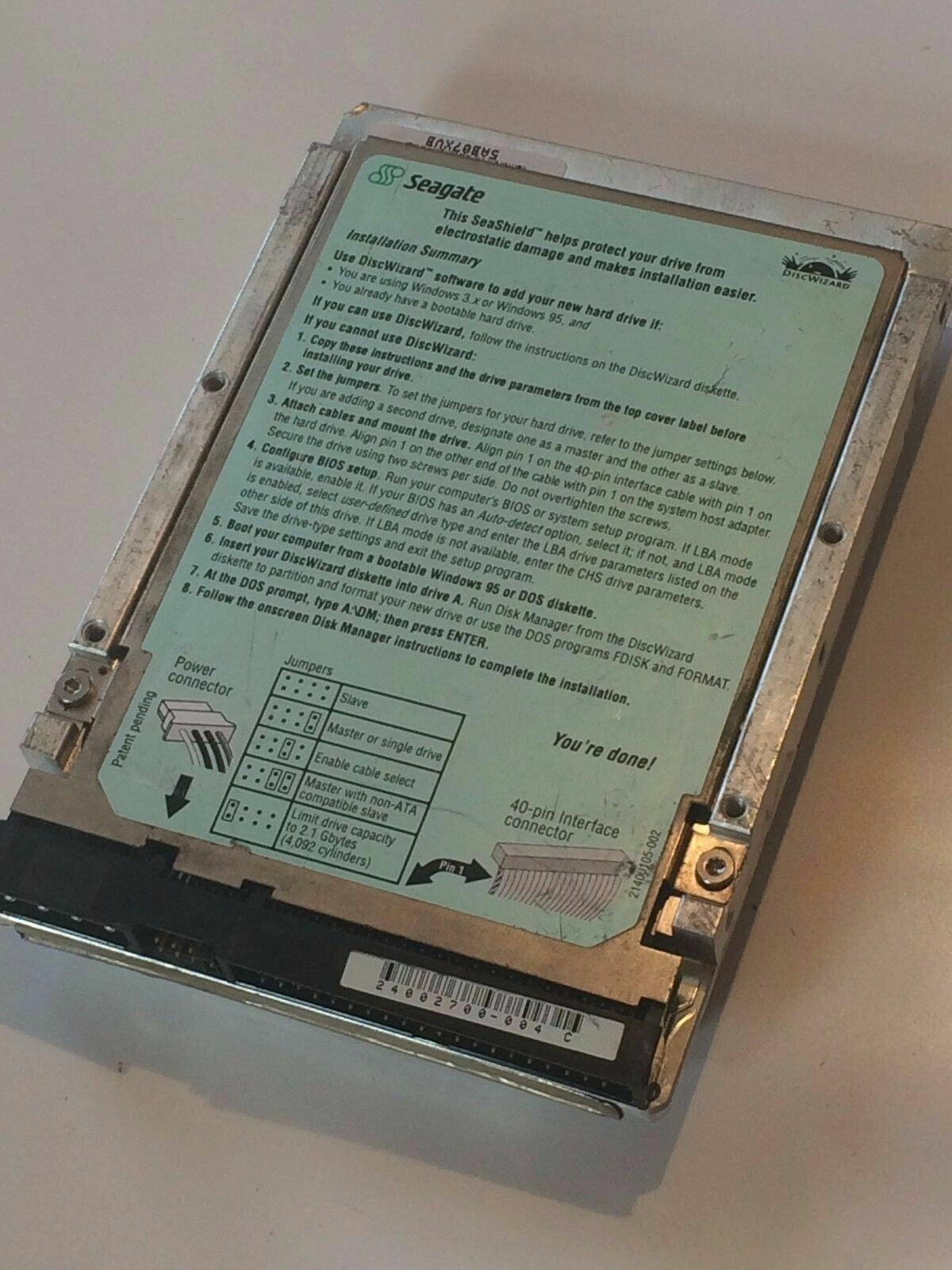 SEAGATE ST33210A 9L4001-305 FIRMWARE 3.04 IDE HARD DRIVE 3.2GB aa4bb3A