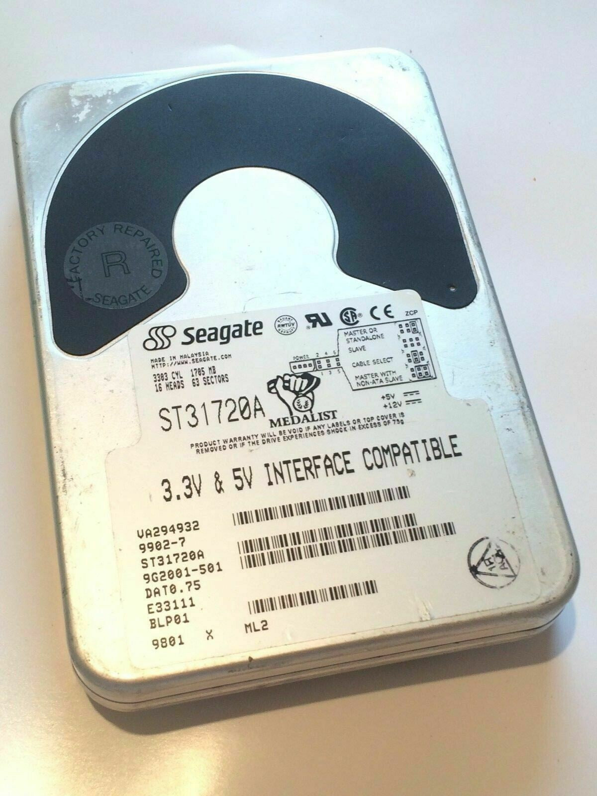 SEAGATE ST31720A 9G2001-501 IDE HARD DRIVE 1.7GB aa4ba11