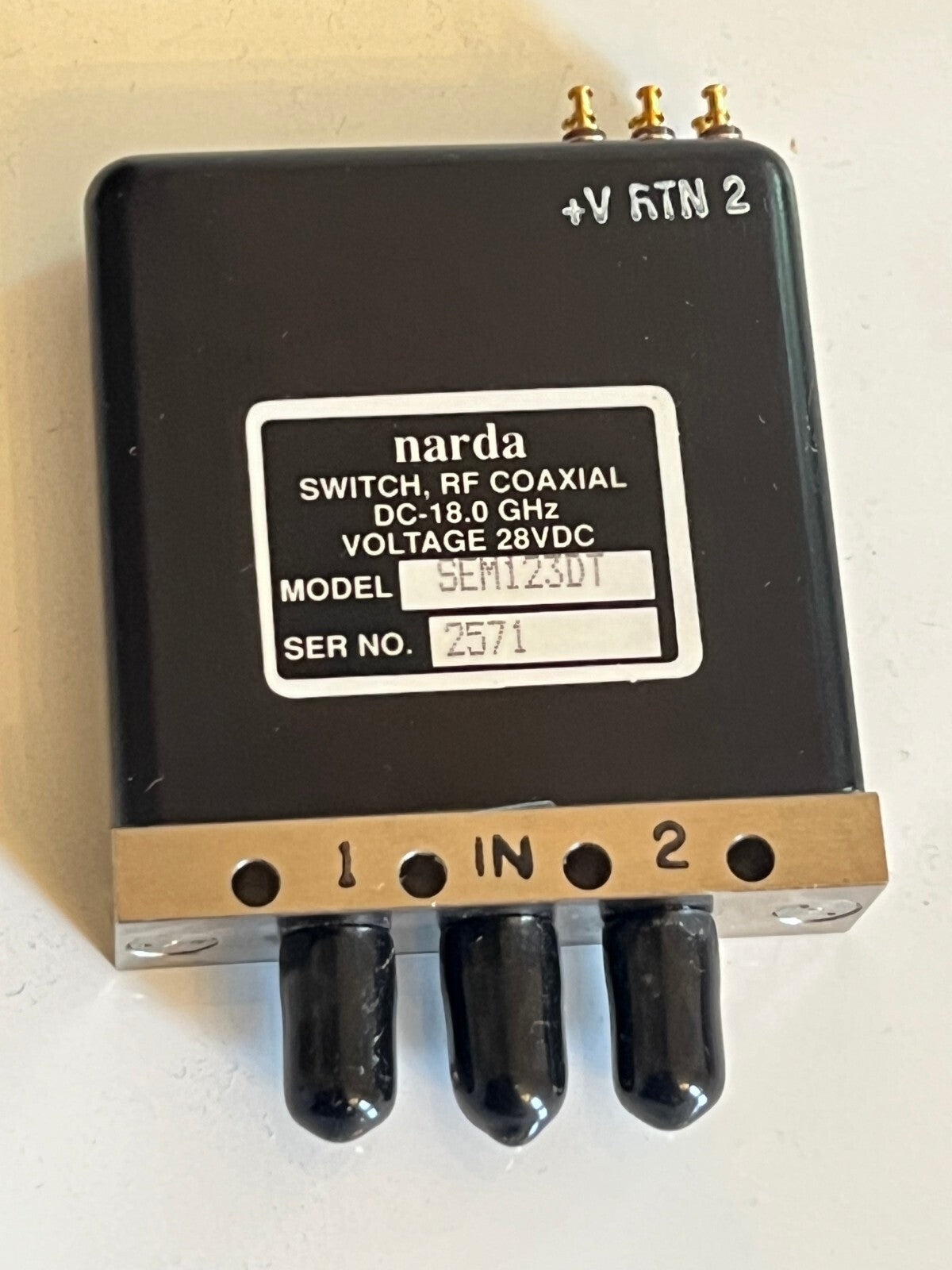 NARDA SEM123DT RF SMA FAIL SAFE COAXIAL RELAY 18GHz 28Vdc SPDT AD2N34