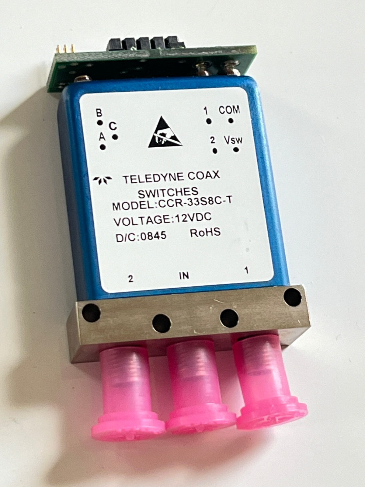 TELEDYNE CCR-33S8C-T COAX RELAY SWITCH 18GHz 12Vdc SPDT WITH TTL PCB ae1w78
