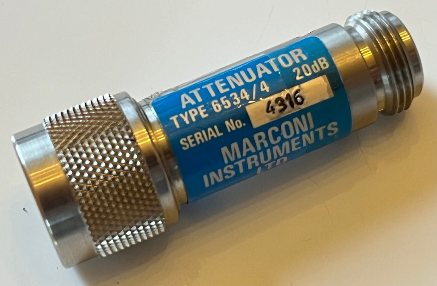 MARCONI WEINSCHEL 20dB 5W 18GHz PRECISION N TYPE ATTENUATOR 6534/4 fba10a16