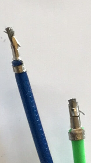 2.8mm 1/8" SMALL RIGHT ANGLE SPADE CONNECTORS ON 13CM HI TEMP WIRE (x2) fd5e38