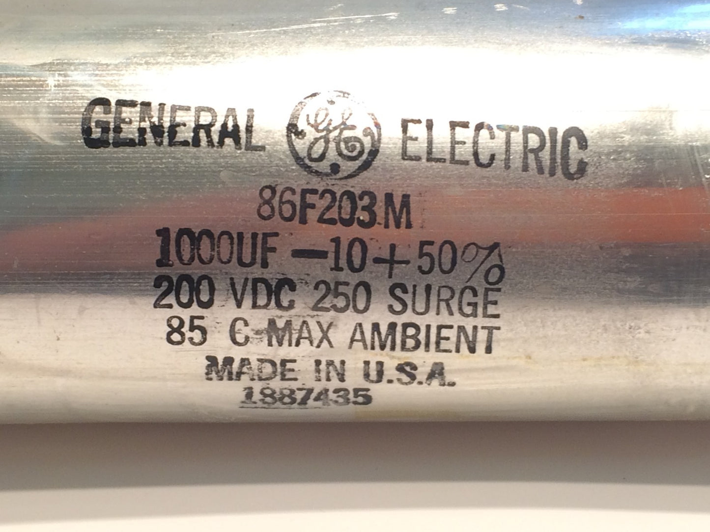 1000UF 200V 86F203M GENERAL ELECTRIC MILITARY SPEC VINTAGE CAPACITOR ad1x18