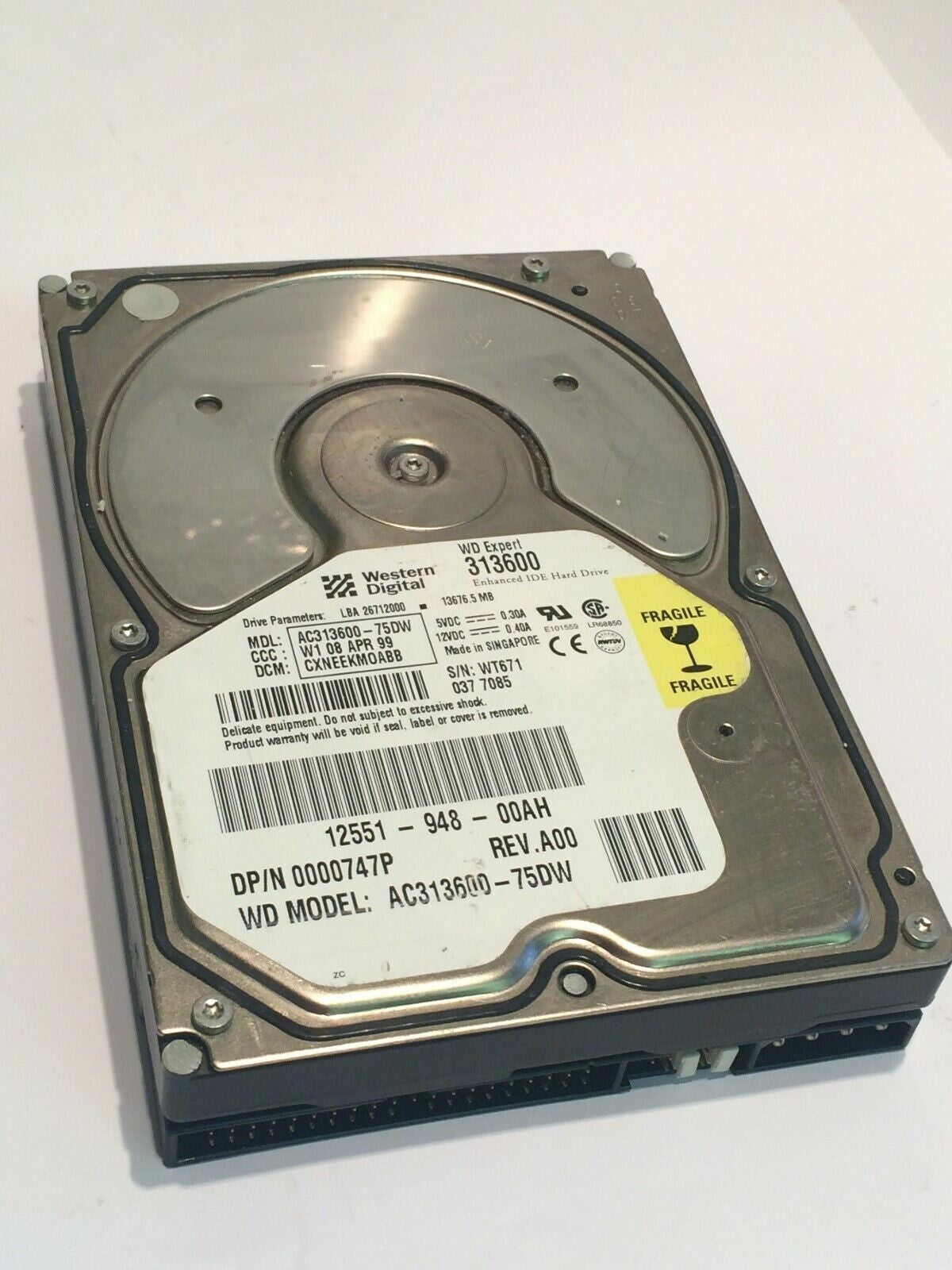 WESTERN DIGITAL EXPERT 313600 IDE HARD DRIVE AC313600-75DW 13.6GB fbc1a11