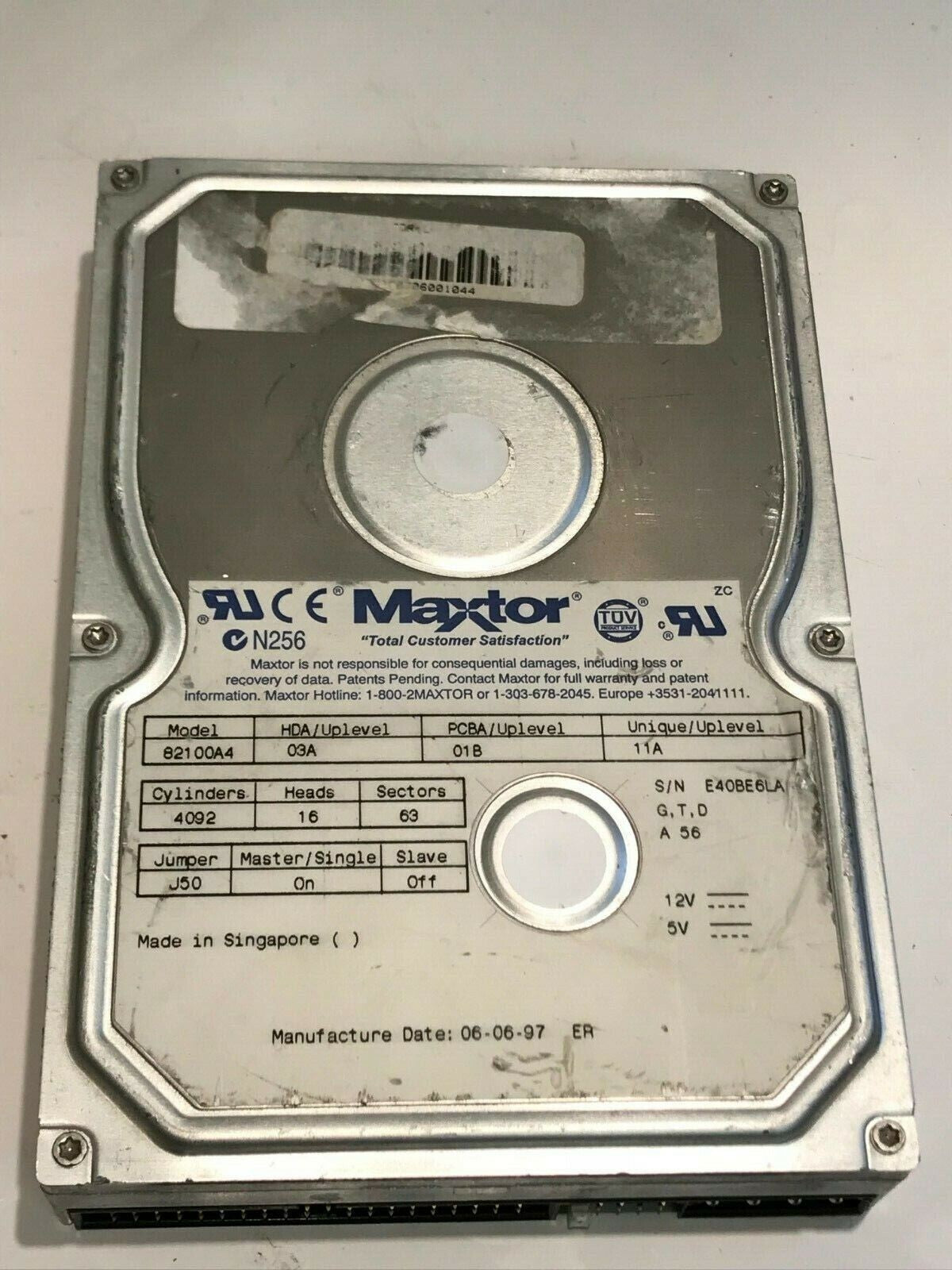 MAXTOR 82100A4 03A 01B 11A 2.1GB IDE HARD DRIVE aa5gc2