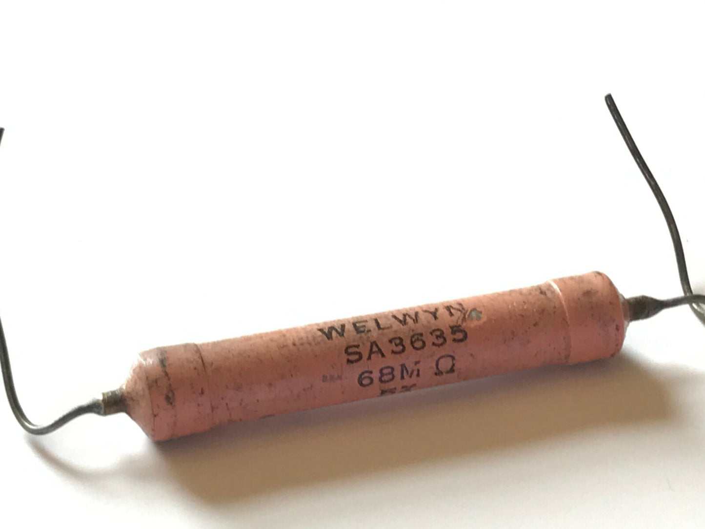 VINTAGE 1950'S WELWYN SA3635 68M OHM 12W 5% WIRE WOUND RESISTOR ad1J44