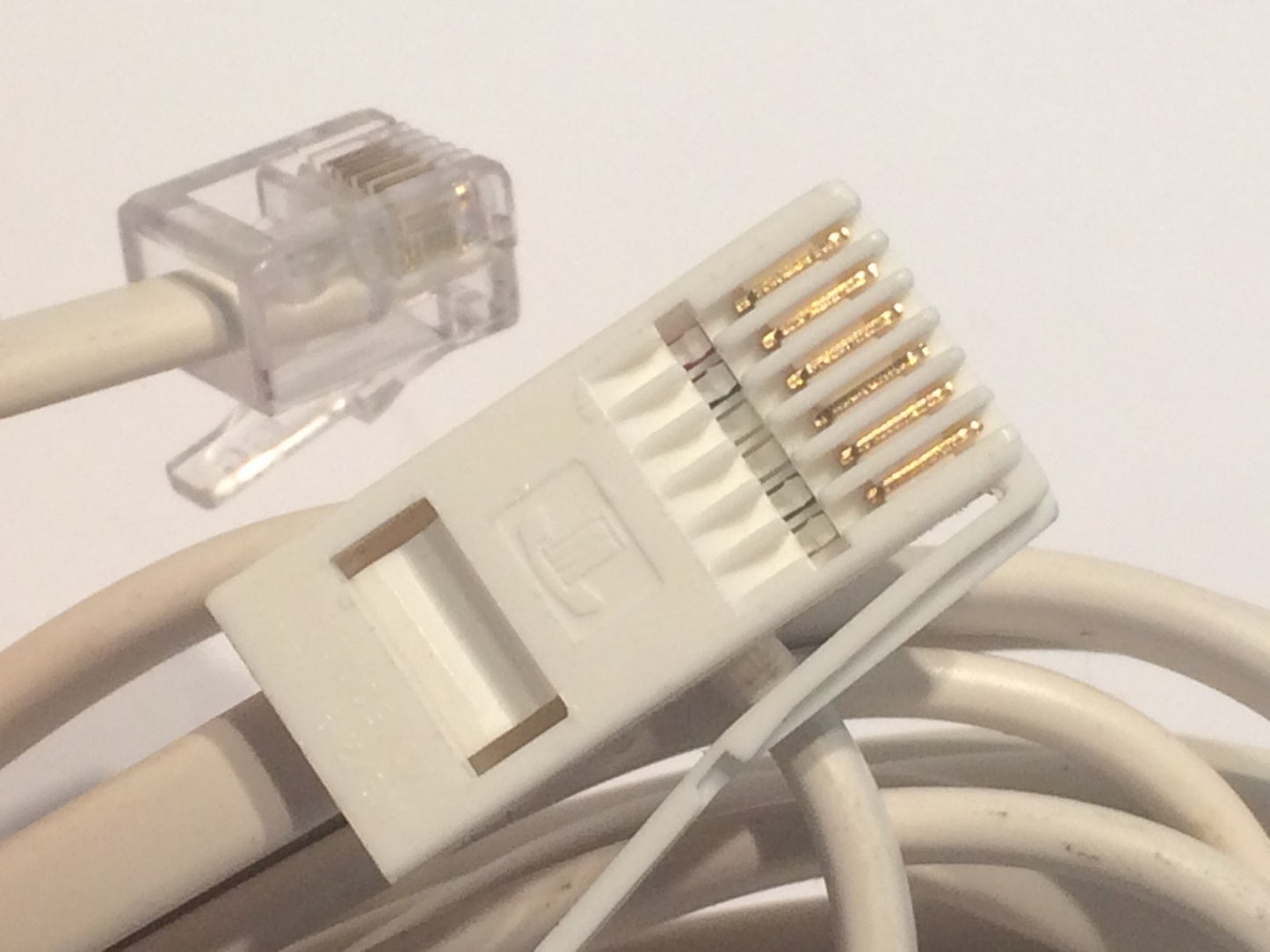 4 WAY RJ11 TO BT PHONE PLUG STRAIGHT CABLE 6M LONG, BEST QUALITY UK MADE blb29