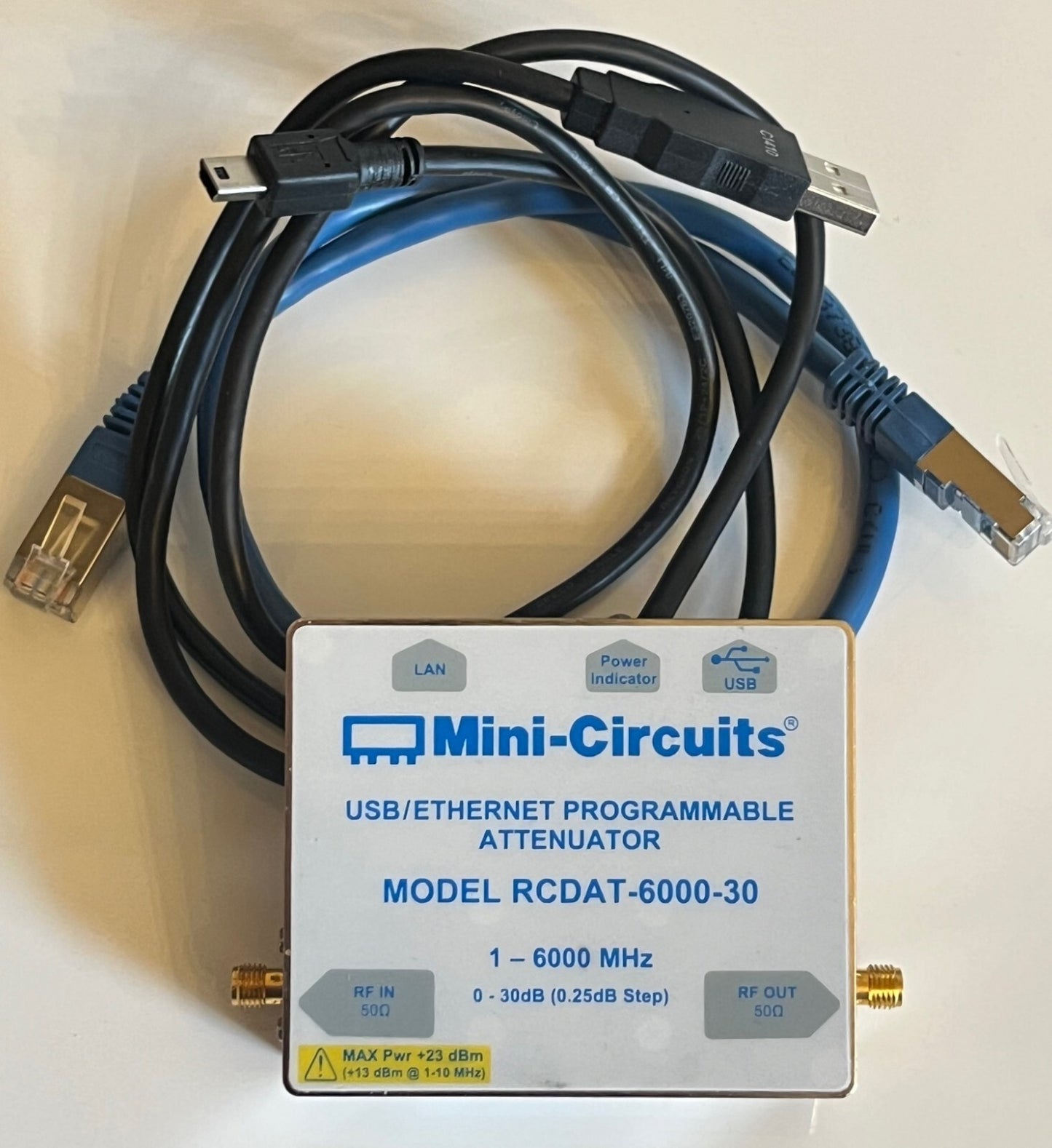 MINI-CIRCUITS RCDAT-6000-30 0 - 30dB USB ETHERNET STEP ATTENUATOR 6GHZ ae1w10