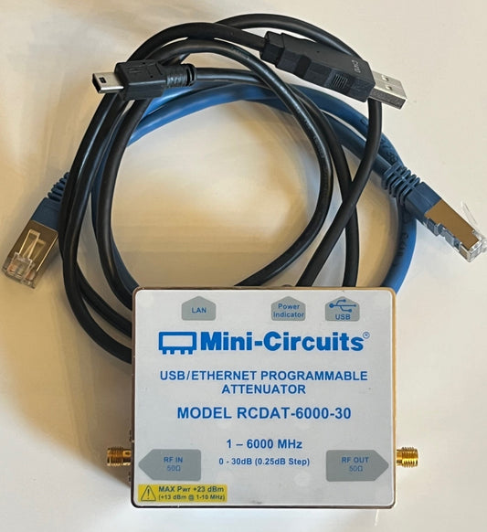 MINI-CIRCUITS RCDAT-6000-30 0 - 30dB USB ETHERNET STEP ATTENUATOR 6GHZ ae1w10