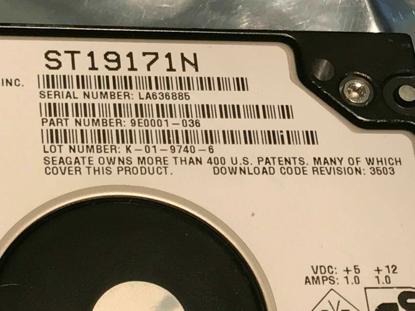 SEAGATE ST19171N 9.1GB 50 PIN SCSI HARD DRIVE 9E0001-036 ad1d5