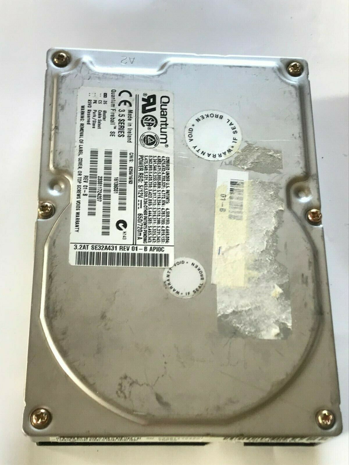 QUANTUM FIREBALL SE 3.2AT SE32A431 REV01-B 3.2GB IDE HARD DRIVE aa4ac5
