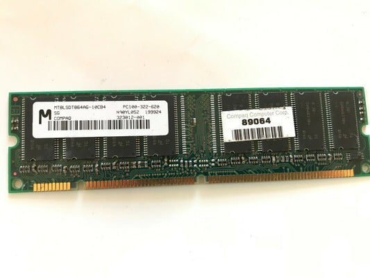 MICRON MT8LSDT864AG-10CB4 64MB PC100 DIMM MEMORY fcb11.13