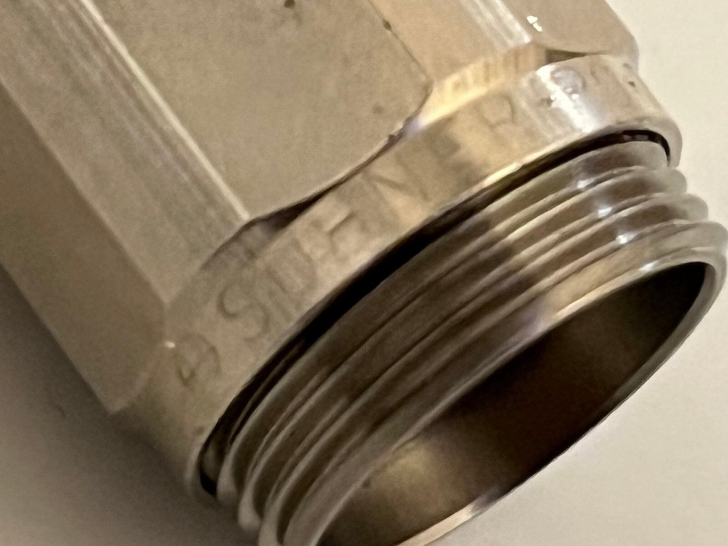 SUHNER PREMIUM APC-7 TO N TYPE MALE PRECISION RF COAXIAL ADAPTER FBA10A19