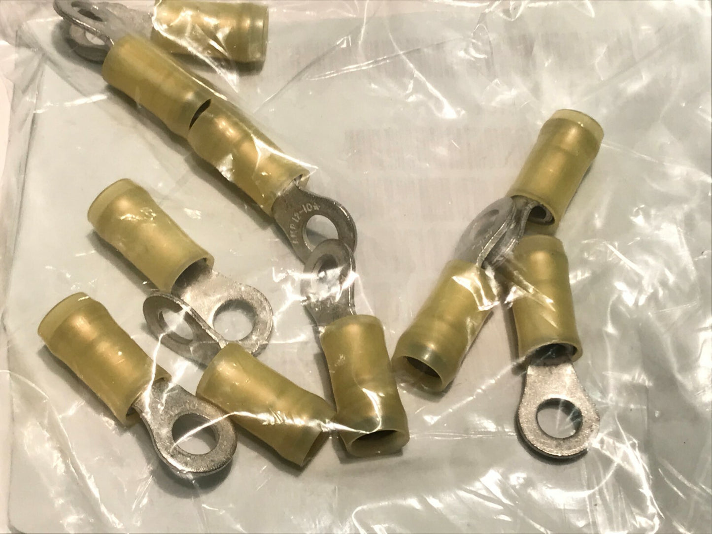 TE / AMP BEST QUALITY 10-12AWG YELLOW CRIMP RING M4 TERMINAL PACK OF 10 fbb34