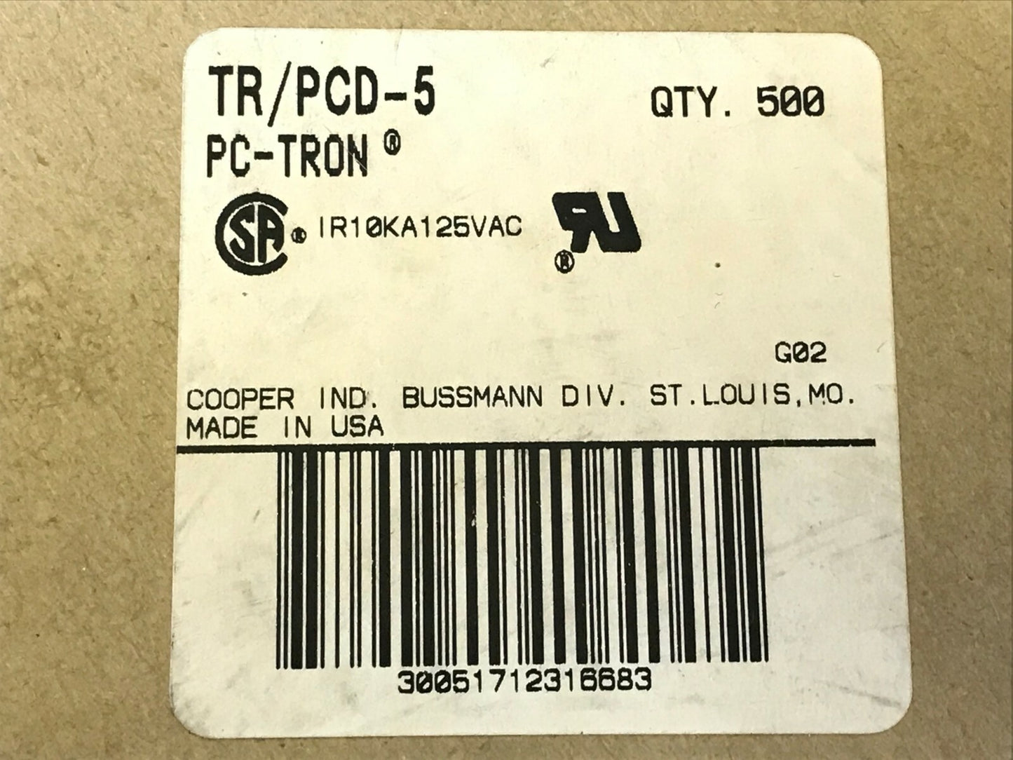 BUSSMANN PCD-5 FUSE PCB BOARD MOUNT ULTRA RAPID 5A (x5) fcb14.1