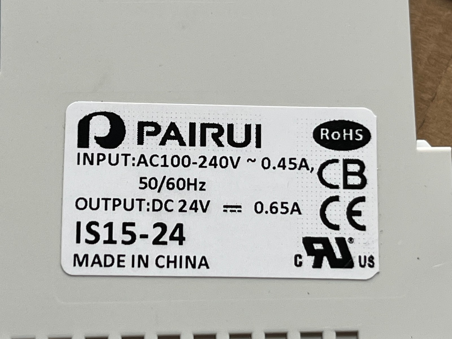 RS 136-8303 24V DC 0.65A DIN RAIL MOUNT PSU NEW IS15-24 fd1d36