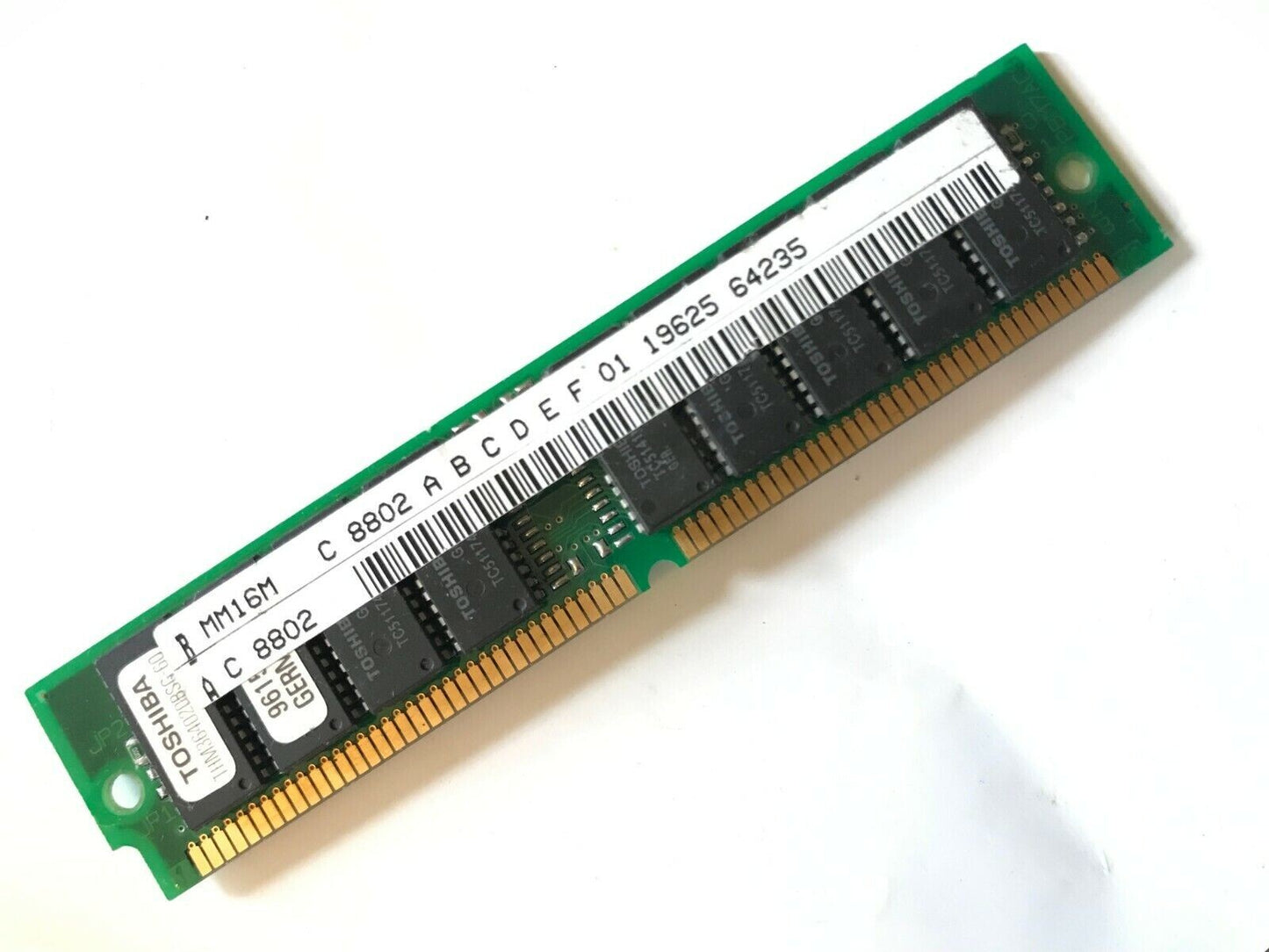 TOSHIBA 16MB 72 PIN 60NS EDO SIMM MEMORY MODULE THM364020BSG-60 fcb10.5