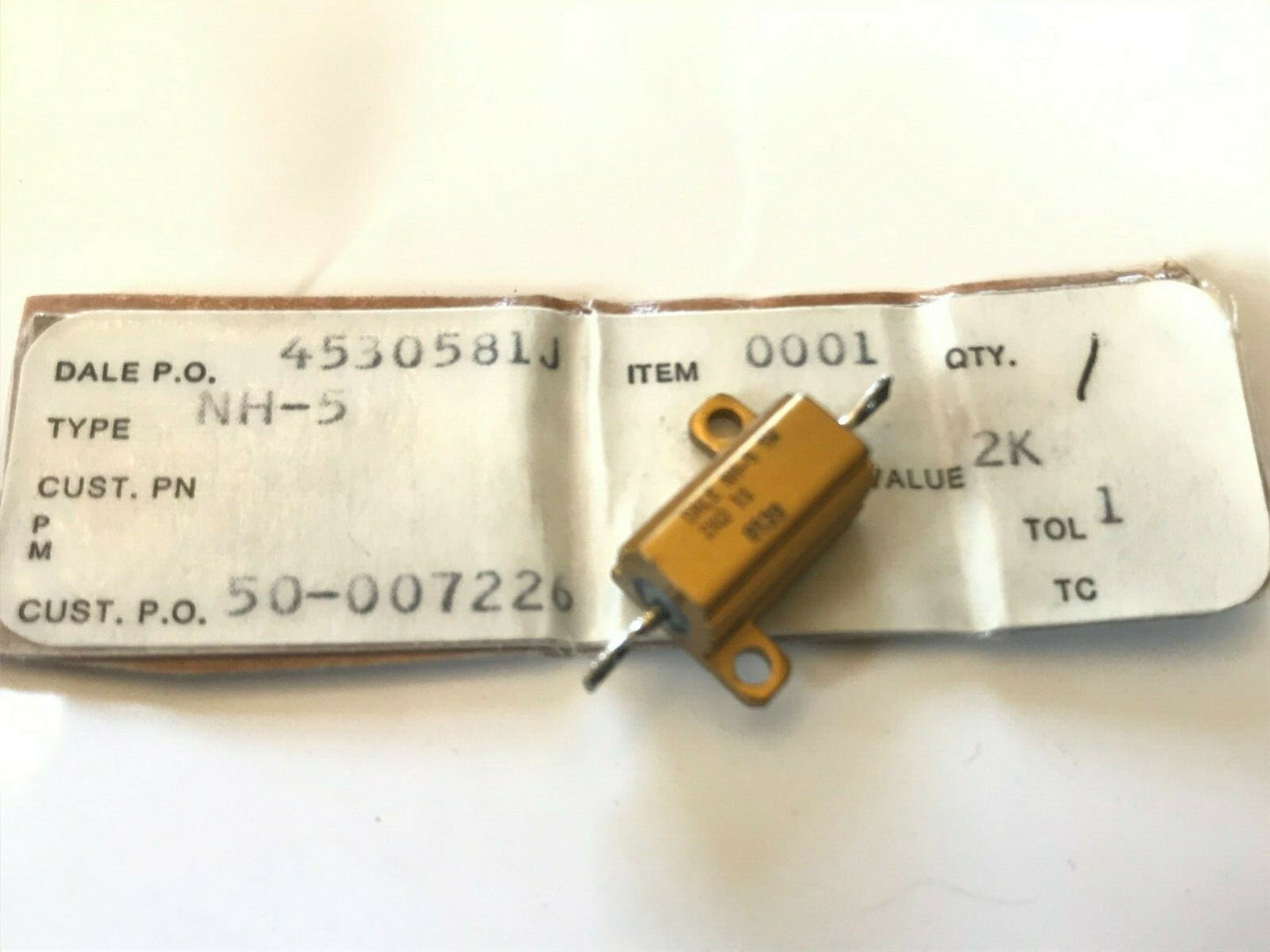 DALE NH-5 2K OHM 1% 5W METAL CLAD POWER RESISTOR MILITARY SPEC fd7d32