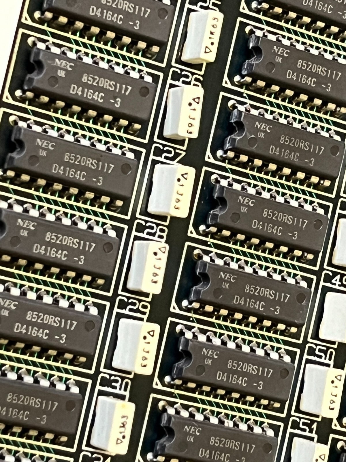 MEMORY PCB WITH 84 X 4164 NEC DRAM MEMORY CHIPS D4164C-3