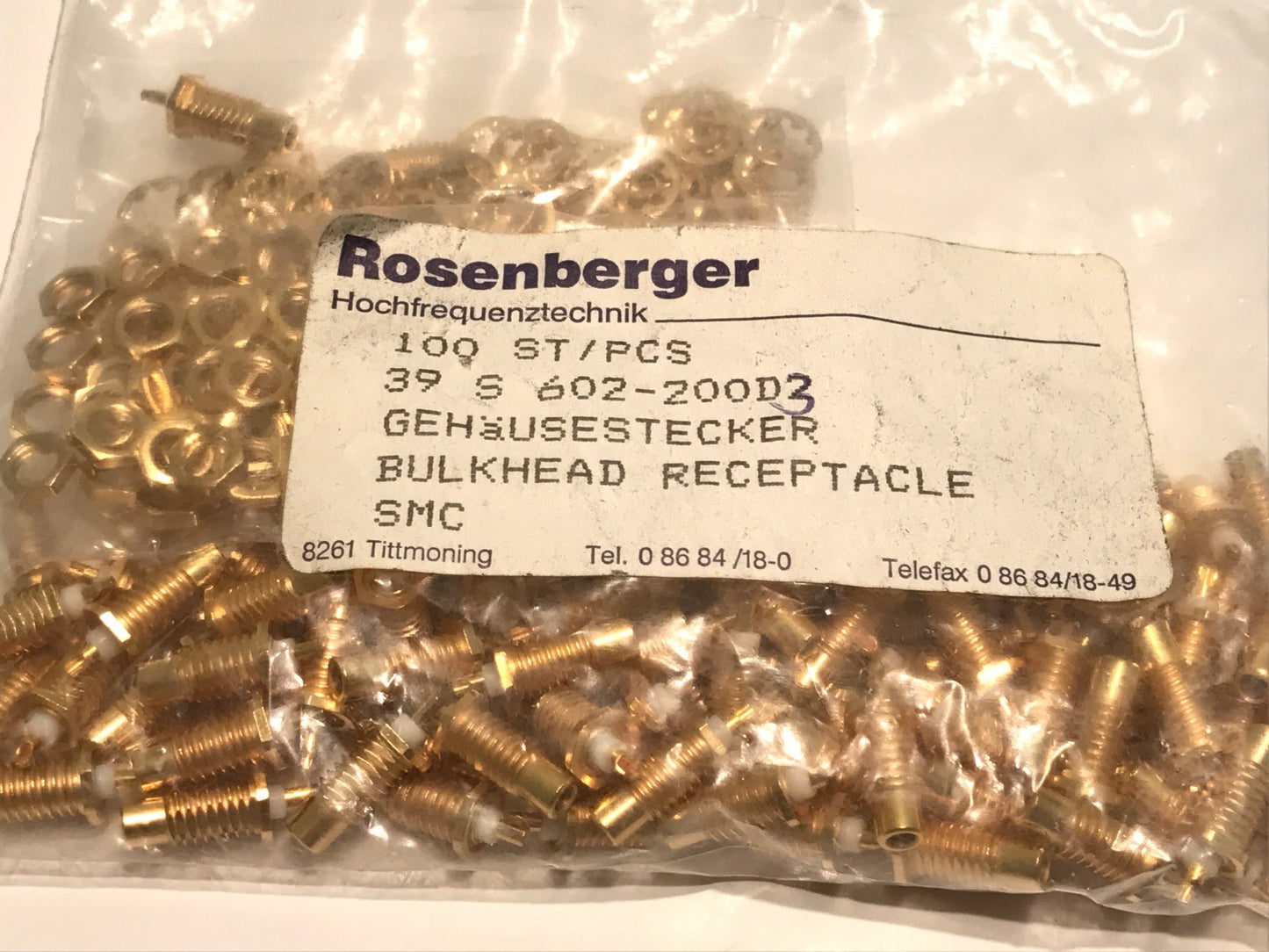 ROSENBERGER PREMIUM QUALITY PANEL MOUNT SMC FEMALE (X1) fd7L33