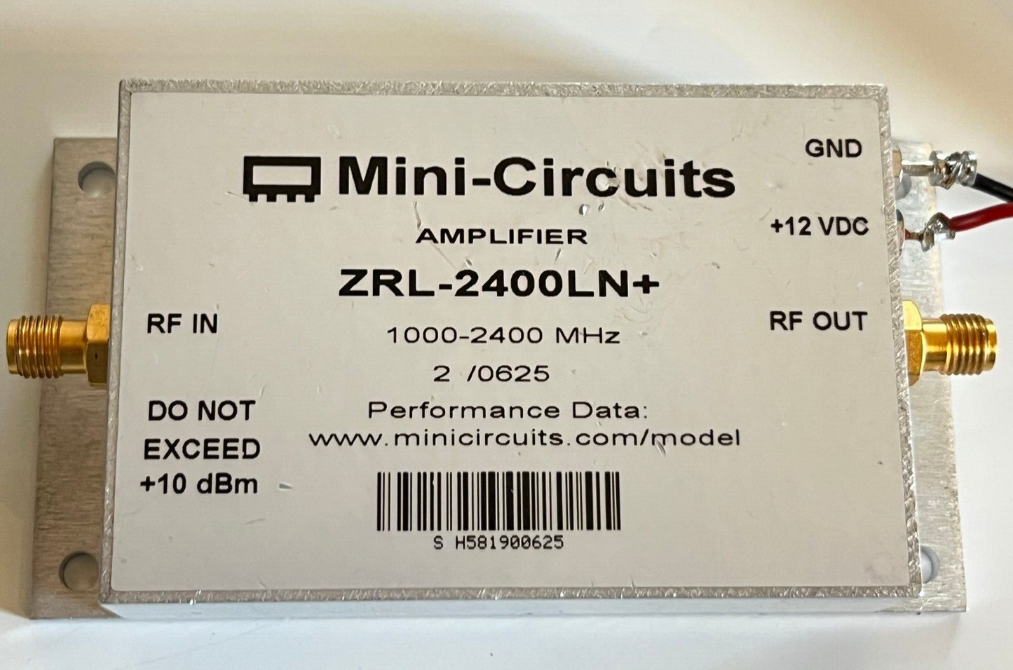 MINI-CIRCUITS ZRL-2400LN+ LOW NOISE 1 - 2.4Ghz +39dBm RF AMPLIFIER ae1w50