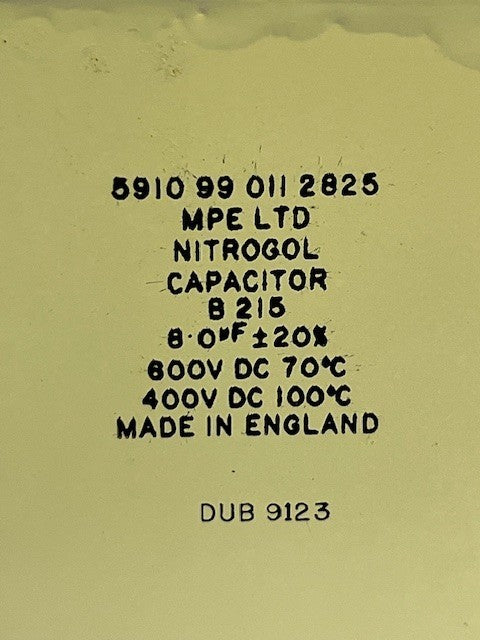 8UF 8mfd 600V PAPER IN OIL DUBILIER NITROGOL VINTAGE CAPACITOR FD6C35