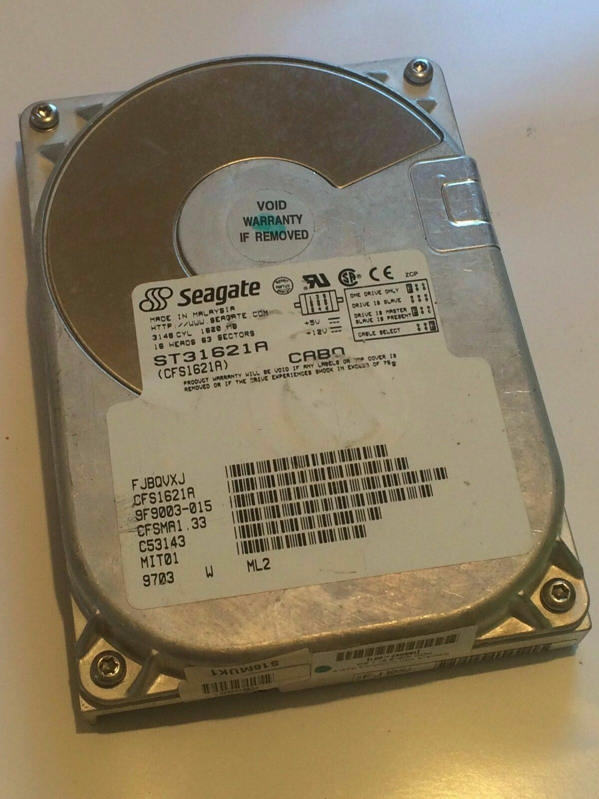 SEAGATE ST31621A 9F9003-015 CFS31621A IDE HARD DRIVE 1.6GB aa4ba20