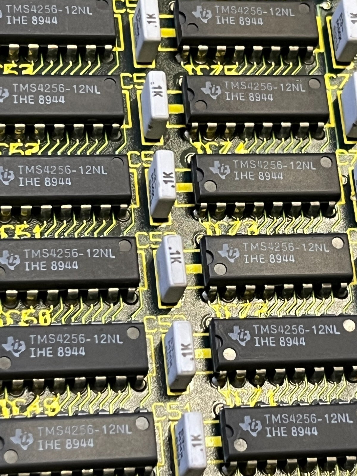 MEMORY PCB WITH 84 X 4256 TEXAS INST DRAM MEMORY CHIPS TMS4256-12NL ac1f23