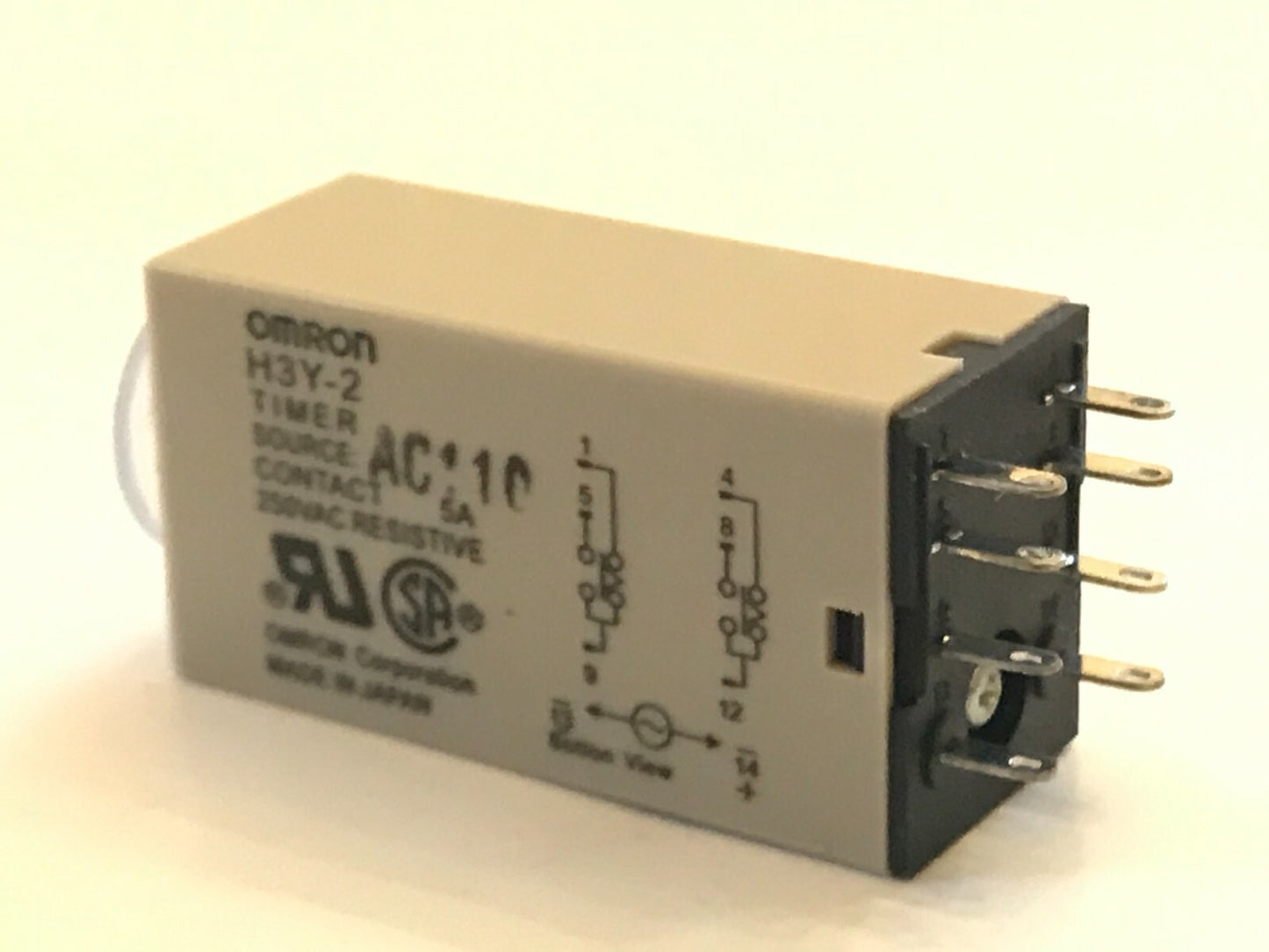 H3Y-2 110V AC MINIATURE PLUG IN TIMER 8 PIN 0.5 - 10 MINUTES DP CONTACTS ac1x5