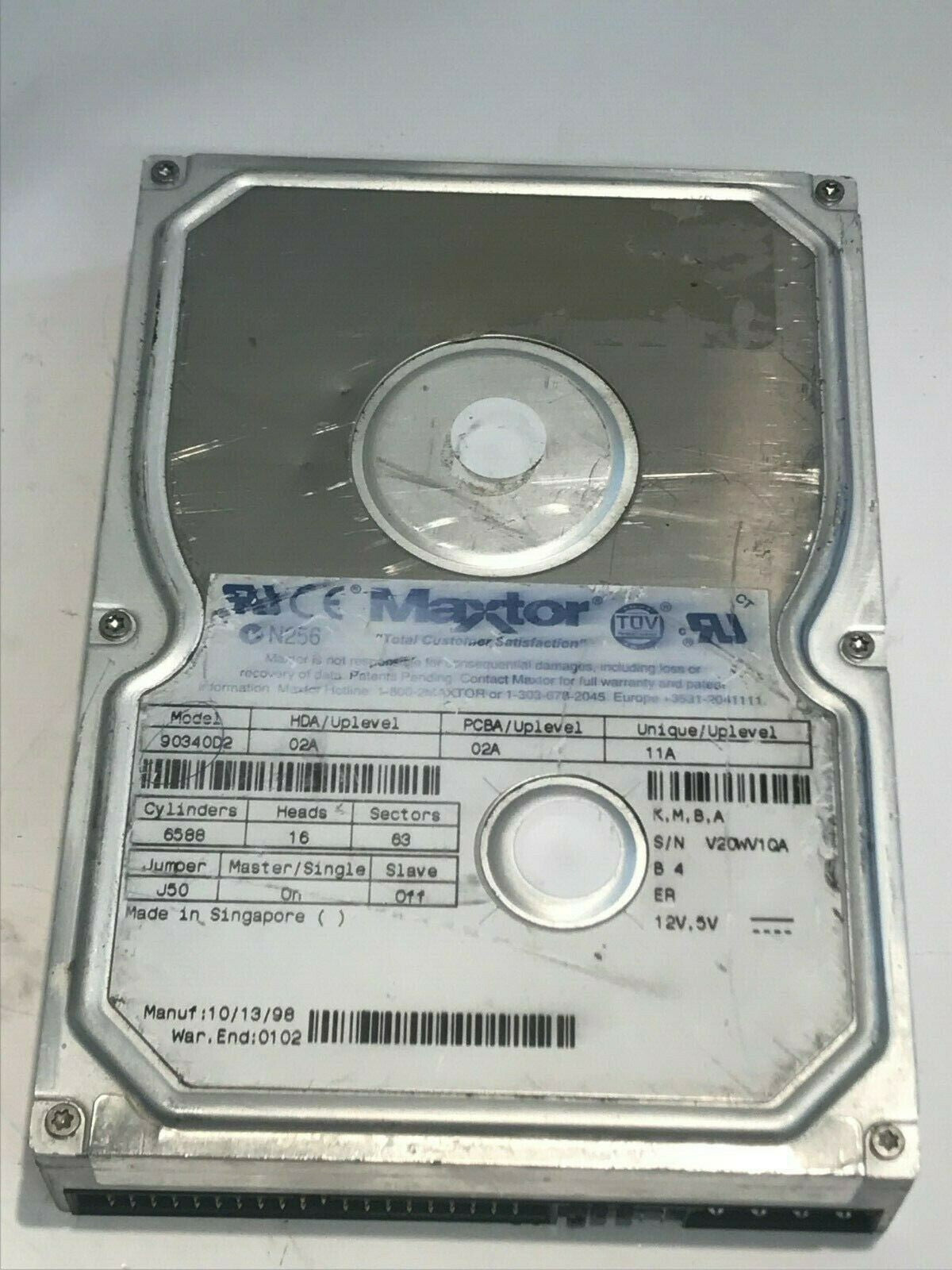 MAXTOR 90340D2 02A 02A 11A 3.4GB IDE HARD DRIVE aa5fb10