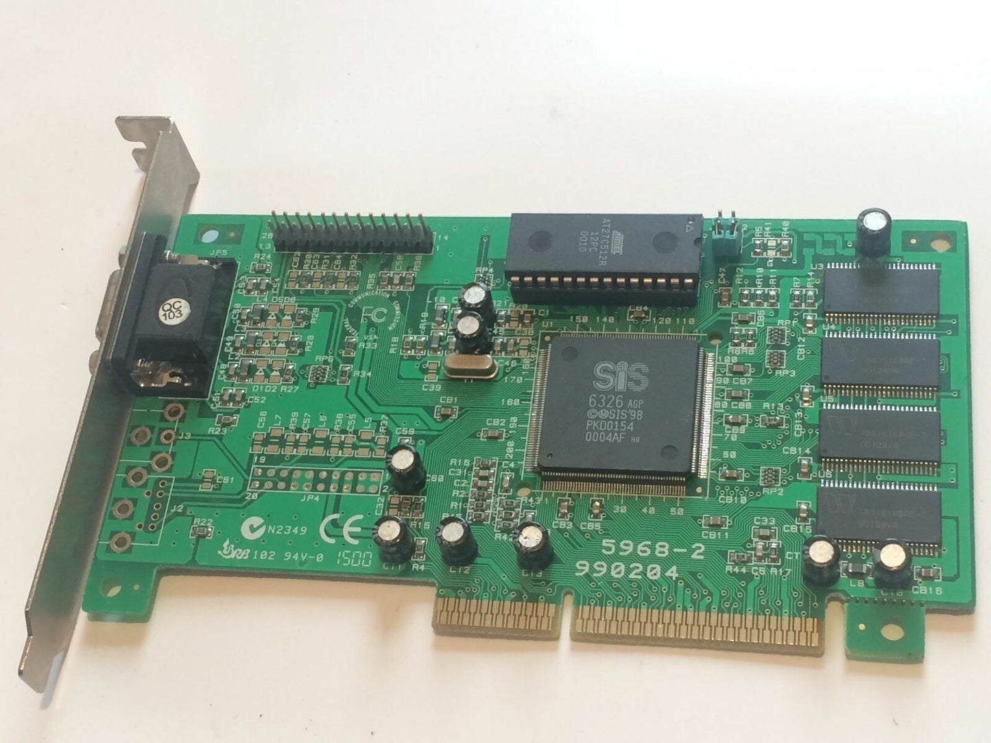 SIS SILICON SYSTEMS PT5968-2 990204 6326 3D PRO 8MB AGP VIDEO CARD ad2T11
