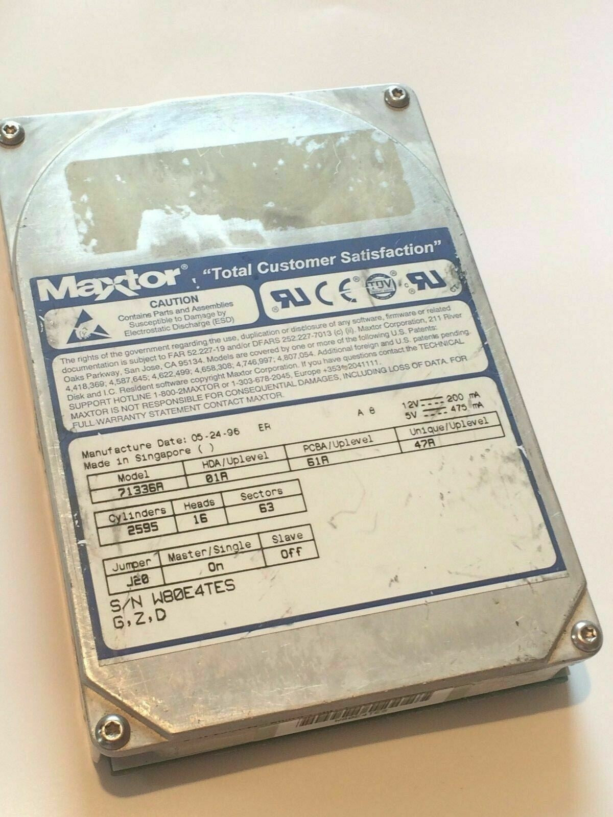 MAXTOR 71336A 01A 61A 47A 1.3GB IDE HARD DRIVE aa4ba2