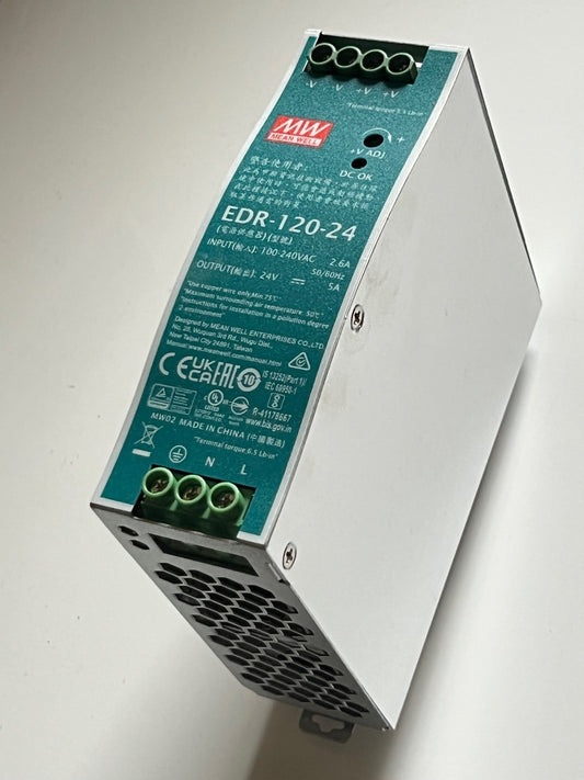 MEAN WELL EDR-120-24 24V 5A DIN RAIL MOUNT PSU RS 122-2208 fd1d30