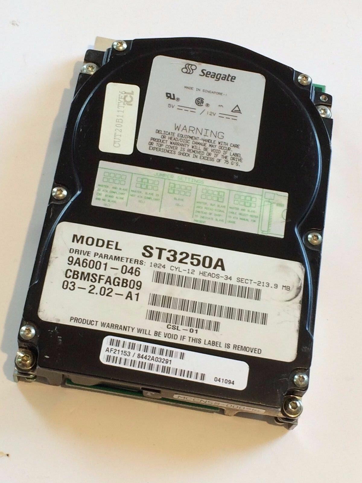 SEAGATE ST3250A IDE HARD DRIVE 213MB CBMSFAGB09 CSL01 aa4bb17A