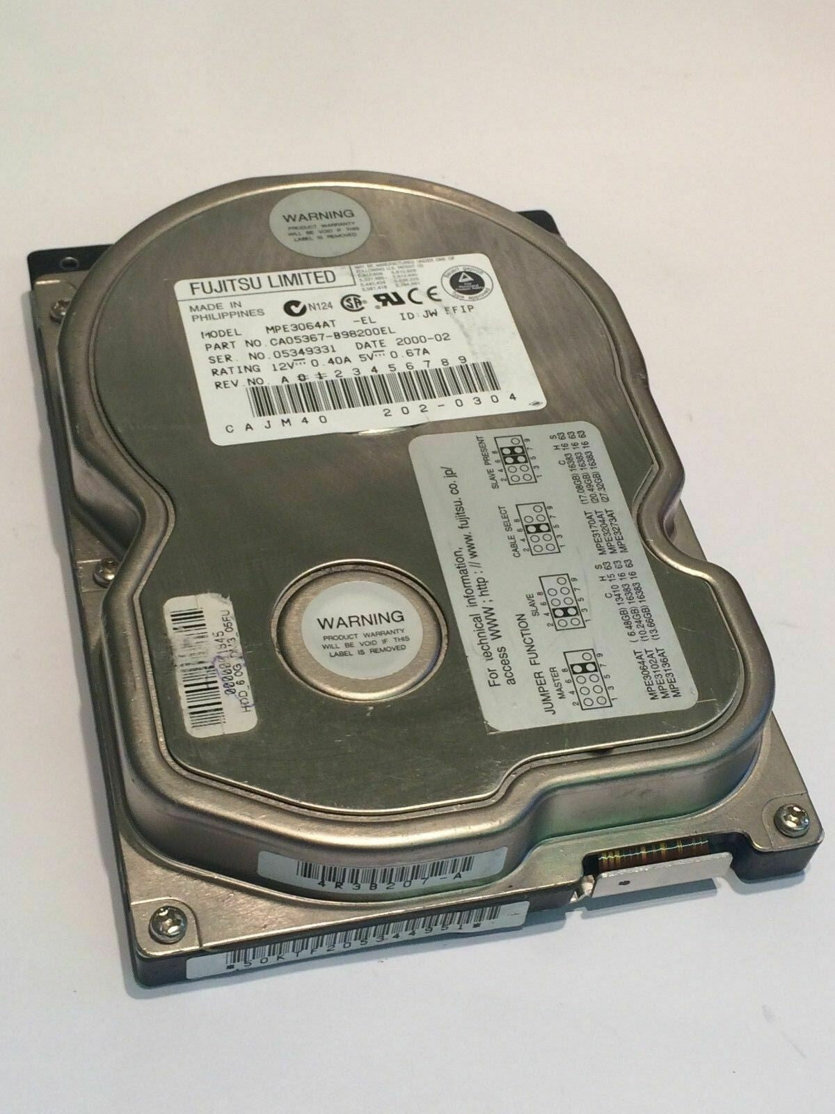FUJITSU MPE3064AT 6.4GB IDE HARD DRIVE CAO5367-B98200EL fbc1a4